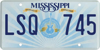 MS license plate LSQ745