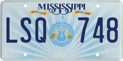 MS license plate LSQ748