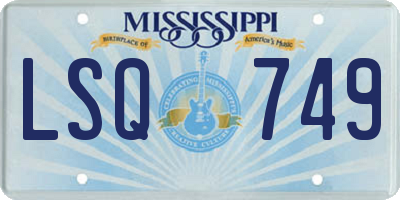 MS license plate LSQ749