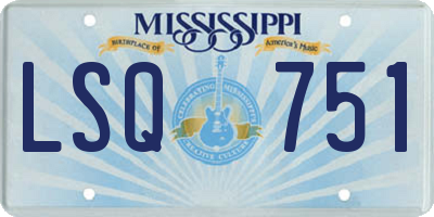MS license plate LSQ751