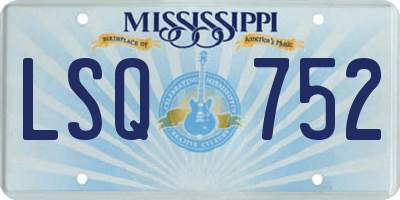 MS license plate LSQ752