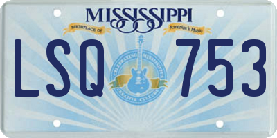 MS license plate LSQ753