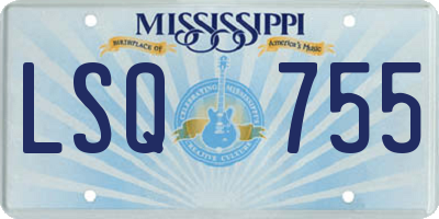 MS license plate LSQ755