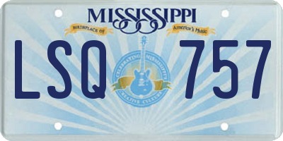 MS license plate LSQ757