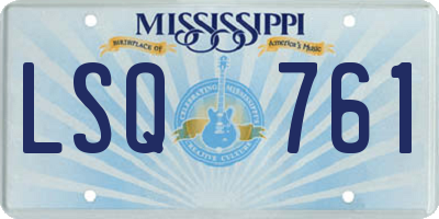 MS license plate LSQ761