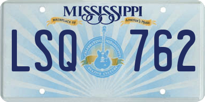MS license plate LSQ762