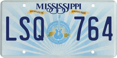 MS license plate LSQ764