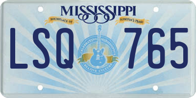 MS license plate LSQ765