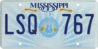 MS license plate LSQ767