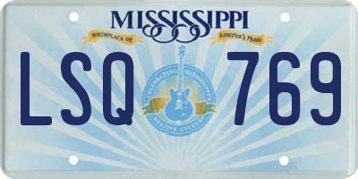 MS license plate LSQ769