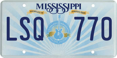 MS license plate LSQ770