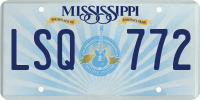 MS license plate LSQ772