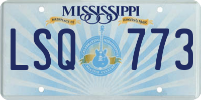 MS license plate LSQ773