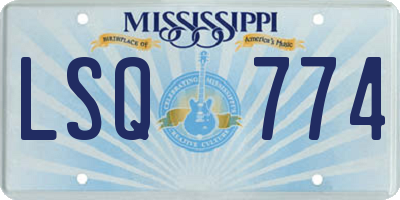 MS license plate LSQ774