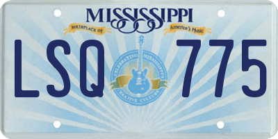 MS license plate LSQ775