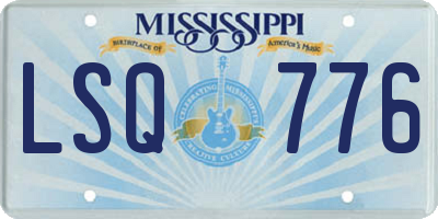 MS license plate LSQ776