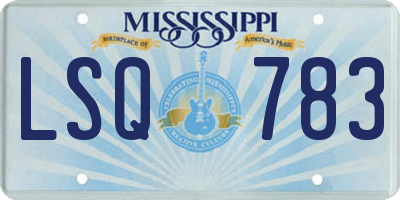 MS license plate LSQ783