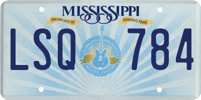 MS license plate LSQ784
