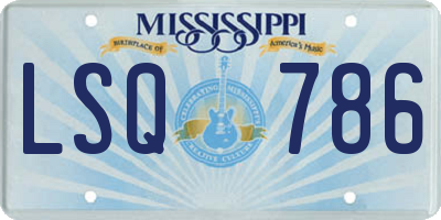MS license plate LSQ786