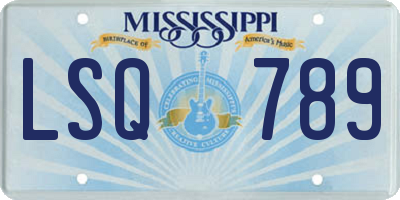 MS license plate LSQ789