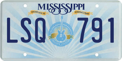 MS license plate LSQ791