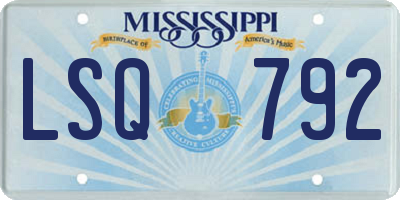 MS license plate LSQ792