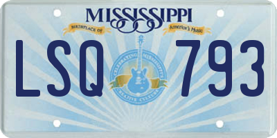 MS license plate LSQ793
