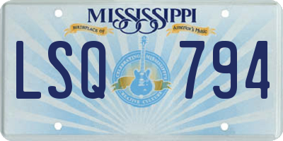 MS license plate LSQ794