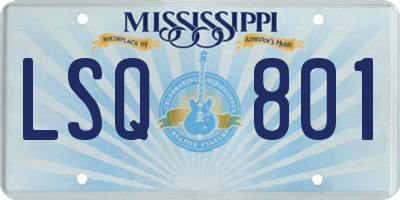 MS license plate LSQ801