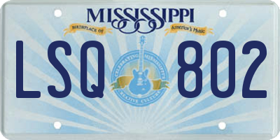 MS license plate LSQ802