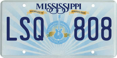 MS license plate LSQ808