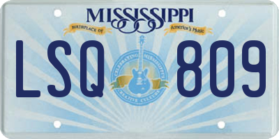MS license plate LSQ809