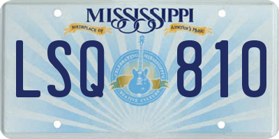 MS license plate LSQ810