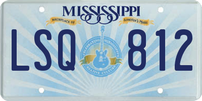 MS license plate LSQ812