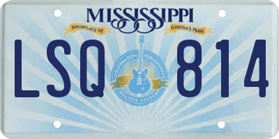 MS license plate LSQ814