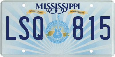 MS license plate LSQ815