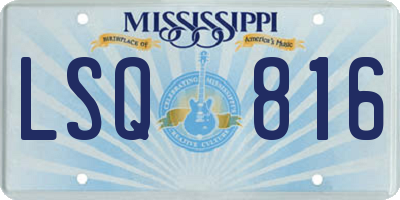 MS license plate LSQ816