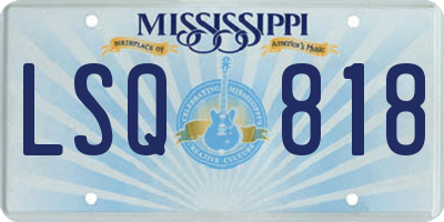 MS license plate LSQ818