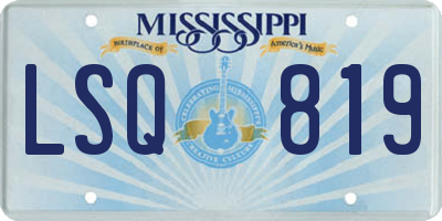 MS license plate LSQ819