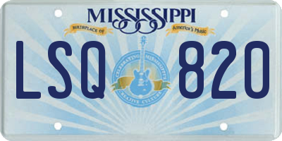 MS license plate LSQ820