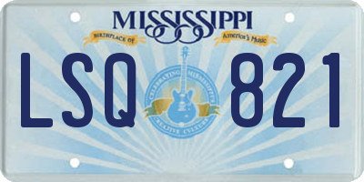 MS license plate LSQ821