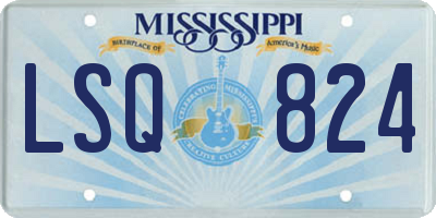 MS license plate LSQ824