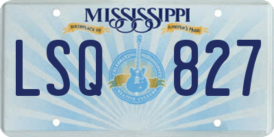 MS license plate LSQ827
