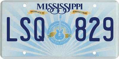 MS license plate LSQ829