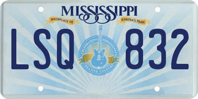 MS license plate LSQ832