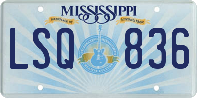 MS license plate LSQ836