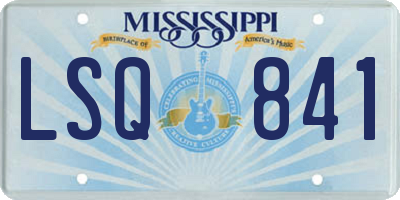 MS license plate LSQ841