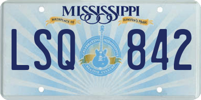 MS license plate LSQ842