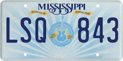 MS license plate LSQ843