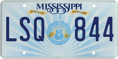 MS license plate LSQ844